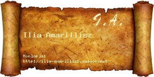 Ilia Amarillisz névjegykártya